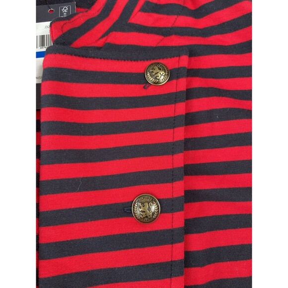 Tommy Hilfiger Striped Double Breasted Knit Blazer Red Navy Jacket Women’s XL - Picture 7 of 16